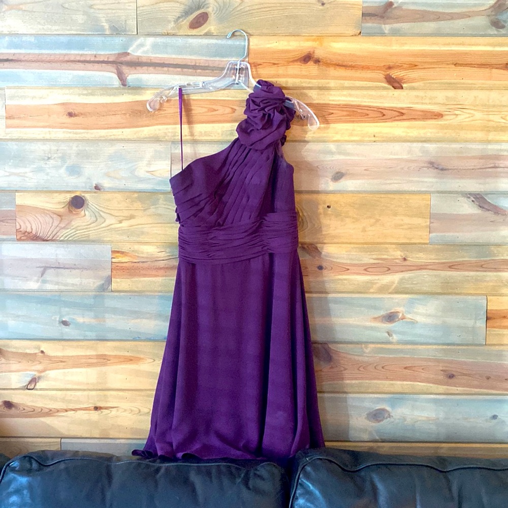 Short formal one shoulder dress purple